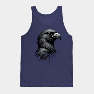 Stunning Black Falcon Profile Design Tank Top